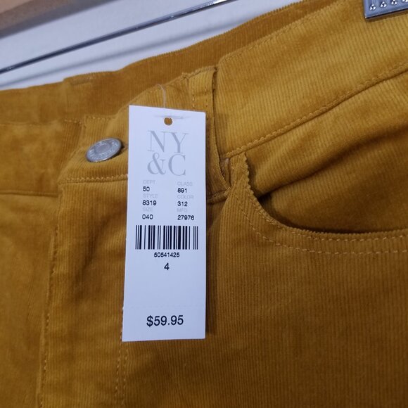 NWT Soho New York & Company Corduroy Stretch Pants Size 4 - Picture 3 of 7
